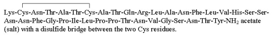 Structural formula of pramlintide acetate 