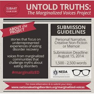 Eating disorders affect men and women from all racial, economic, and sexual backgrounds. Diverse populations are just as important as those we hear in the media.